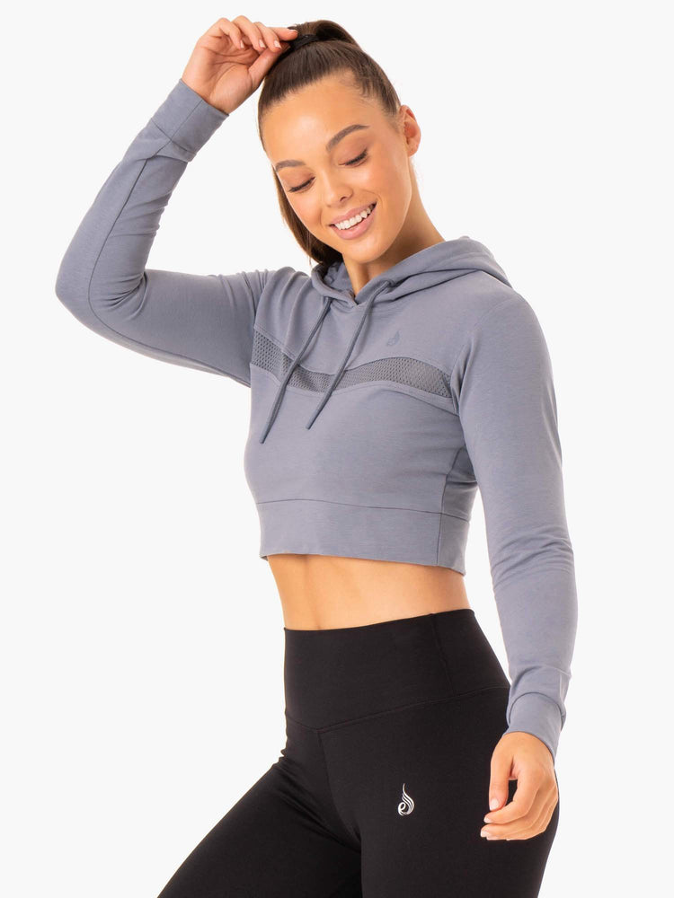 Sudadera Con Capucha Ryderwear Híbrido Fitted Mujer Azules | TRJHI5917