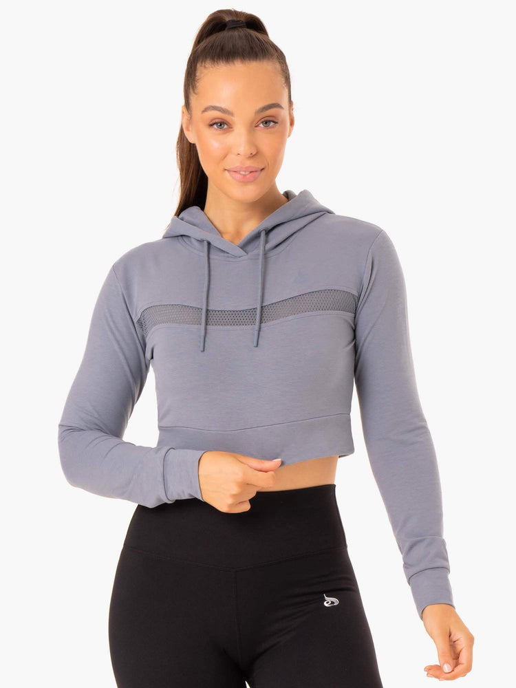 Sudadera Con Capucha Ryderwear Híbrido Fitted Mujer Azules | TRJHI5917