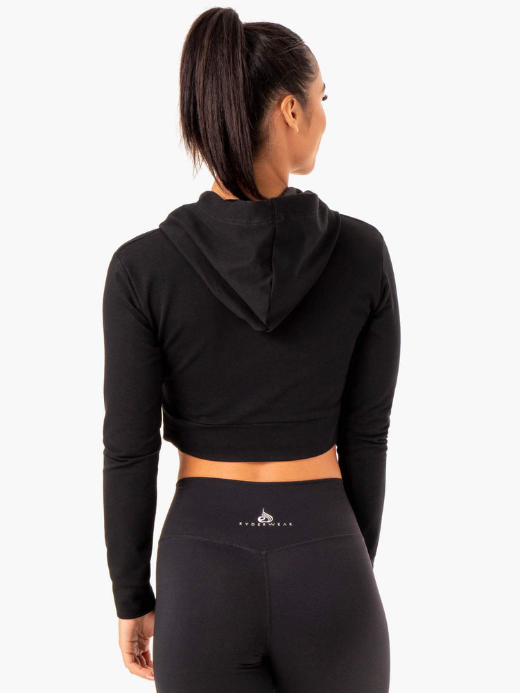Sudadera Con Capucha Ryderwear Híbrido Fitted Mujer Negros | WMAKP8263