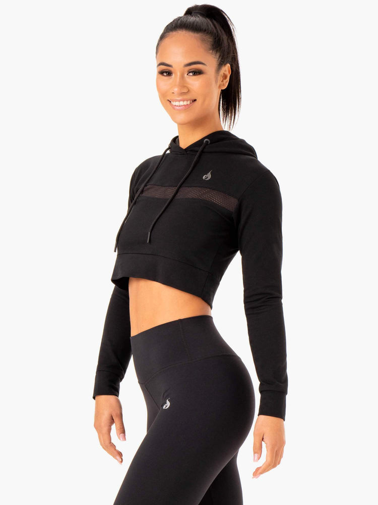 Sudadera Con Capucha Ryderwear Híbrido Fitted Mujer Negros | WMAKP8263