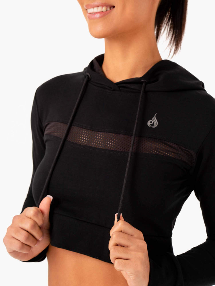 Sudadera Con Capucha Ryderwear Híbrido Fitted Mujer Negros | WMAKP8263