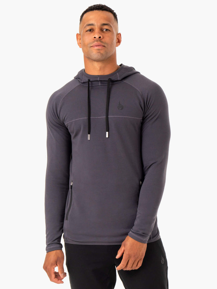 Sudadera Con Capucha Ryderwear Optimal Pullover Hombre Grises | UKCBT5810