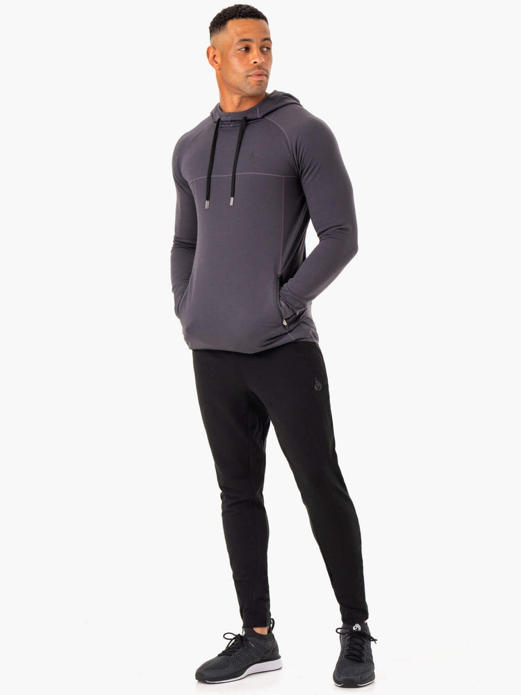 Sudadera Con Capucha Ryderwear Optimal Pullover Hombre Grises | UKCBT5810