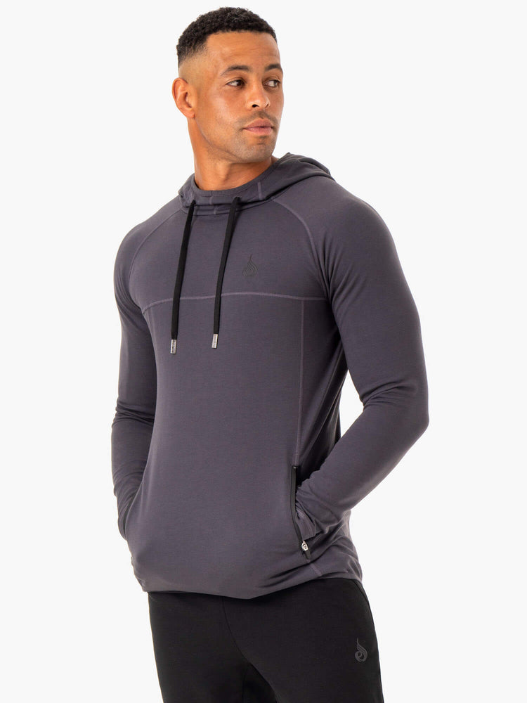Sudadera Con Capucha Ryderwear Optimal Pullover Hombre Grises | UKCBT5810
