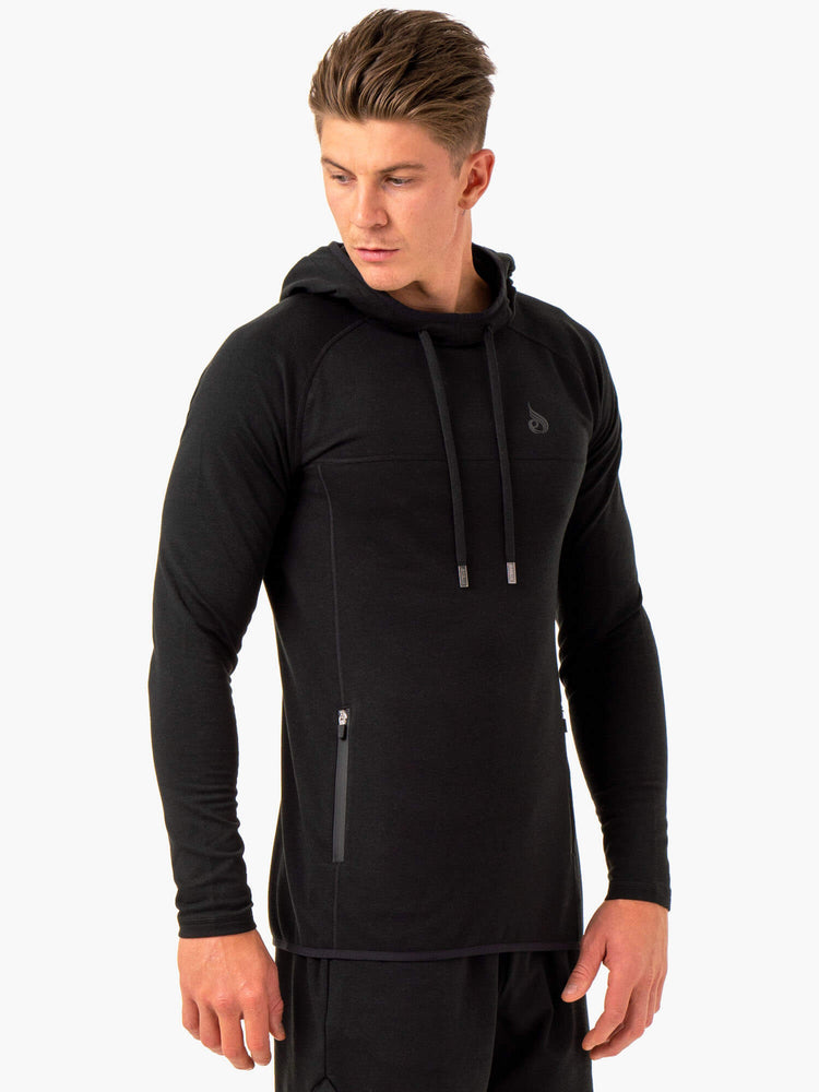 Sudadera Con Capucha Ryderwear Optimal Pullover Hombre Negros | XGPBM4721