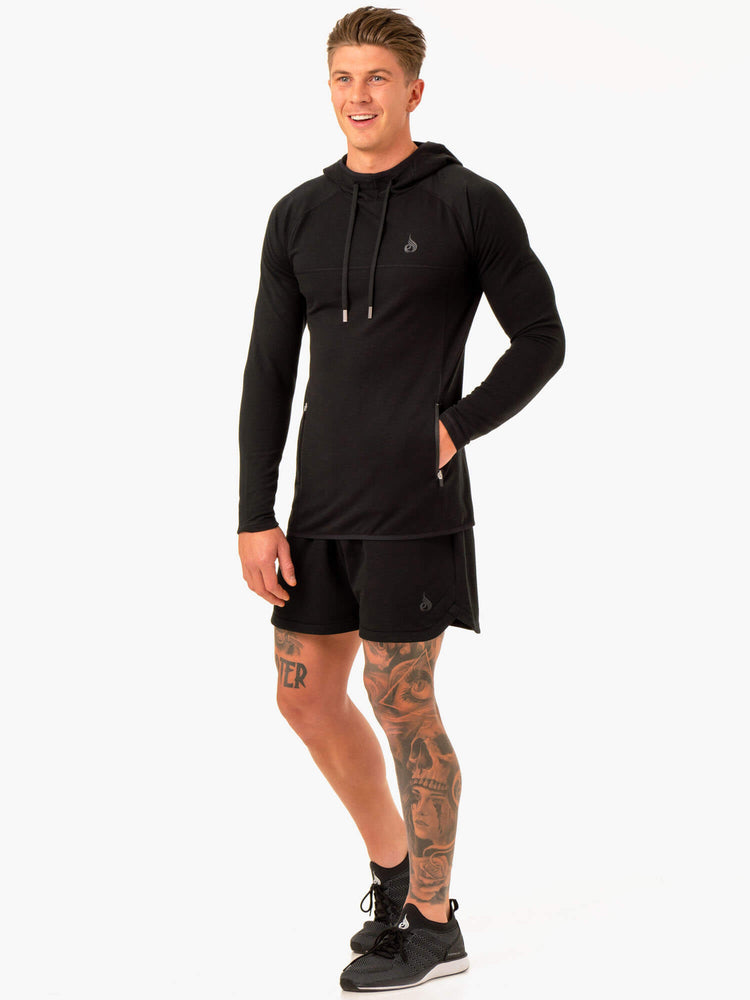 Sudadera Con Capucha Ryderwear Optimal Pullover Hombre Negros | XGPBM4721
