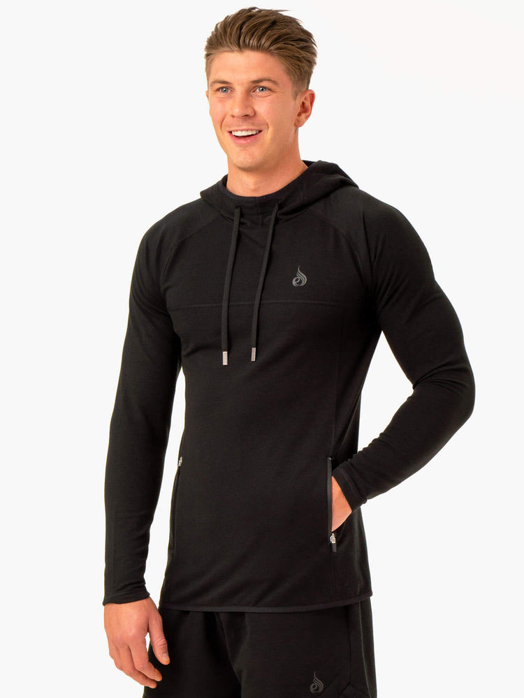 Sudadera Con Capucha Ryderwear Optimal Pullover Hombre Negros | XGPBM4721