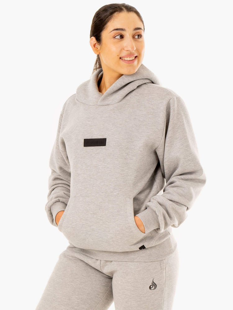 Sudadera Con Capucha Ryderwear Pullover Mujer Grises | NDBMU8307