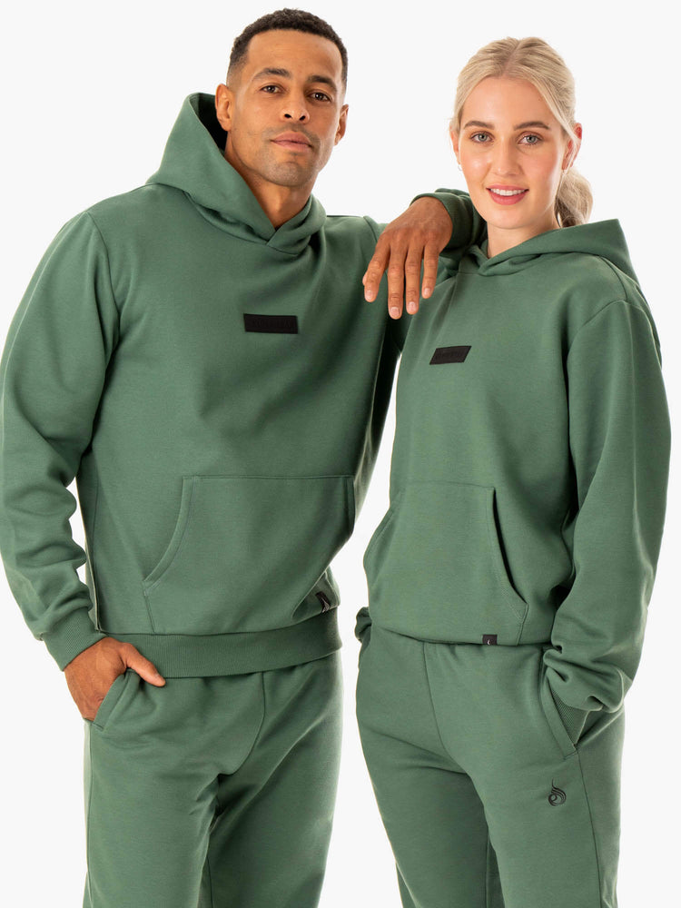 Sudadera Con Capucha Ryderwear Pullover Hombre Verdes | VTSGY2691