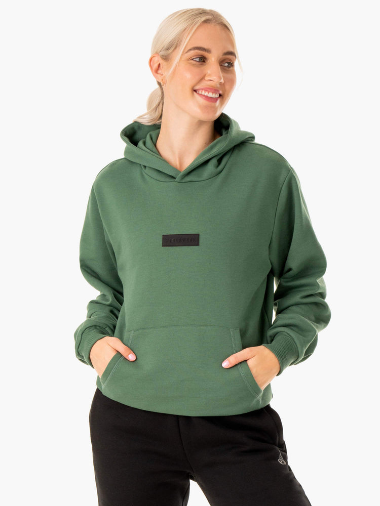 Sudadera Con Capucha Ryderwear Pullover Hombre Verdes | VTSGY2691
