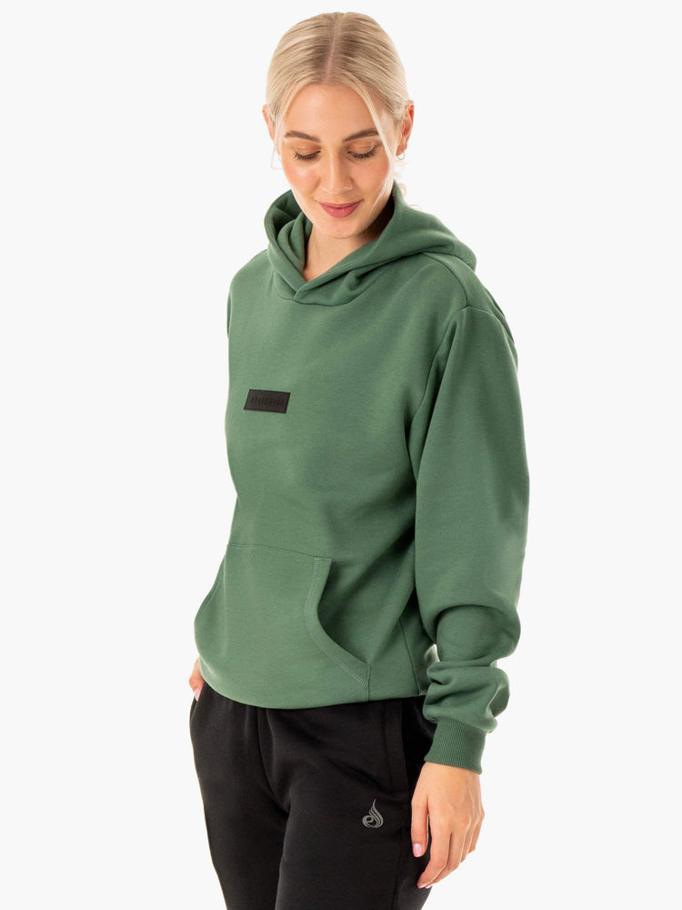 Sudadera Con Capucha Ryderwear Pullover Hombre Verdes | VTSGY2691