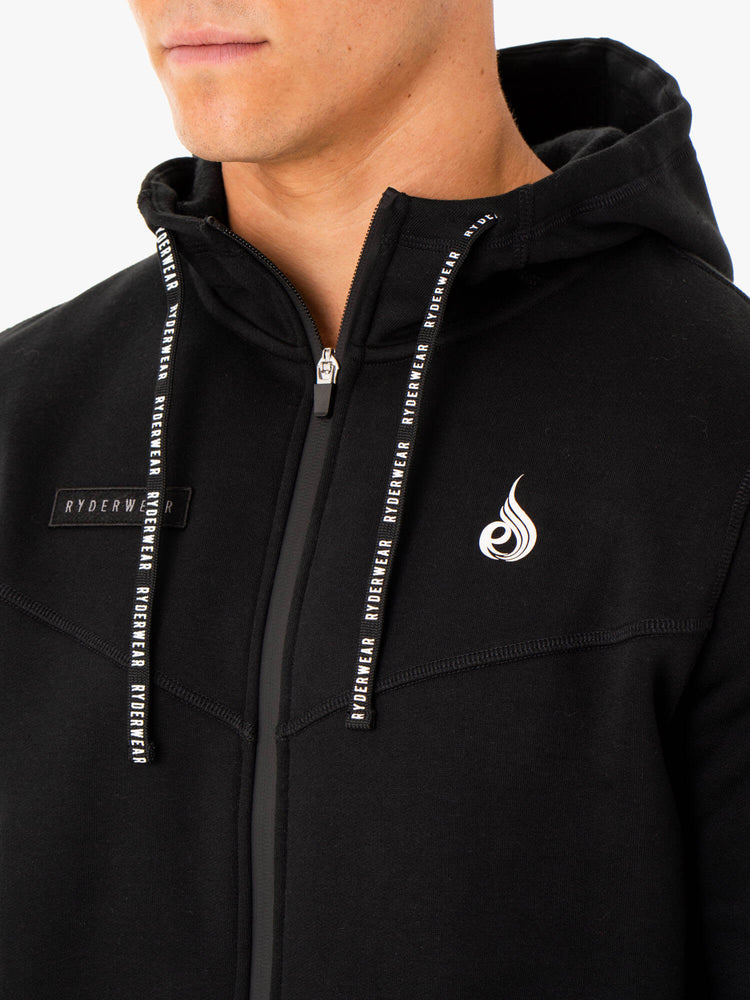 Sudadera Con Capucha Ryderwear Recharge Zip Up Hombre Negros | EBRHI2176