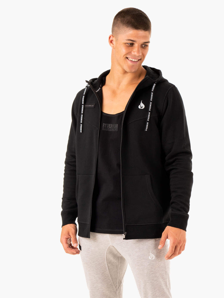 Sudadera Con Capucha Ryderwear Recharge Zip Up Hombre Negros | EBRHI2176