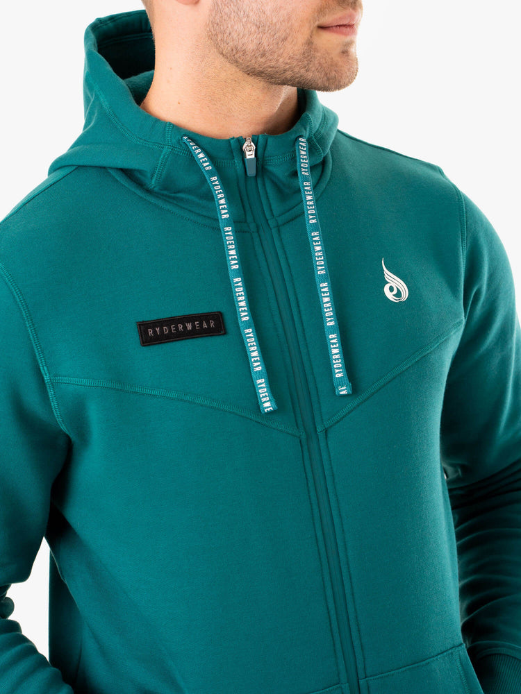 Sudadera Con Capucha Ryderwear Recharge Zip Up Hombre Turquesa | ICSOK1453