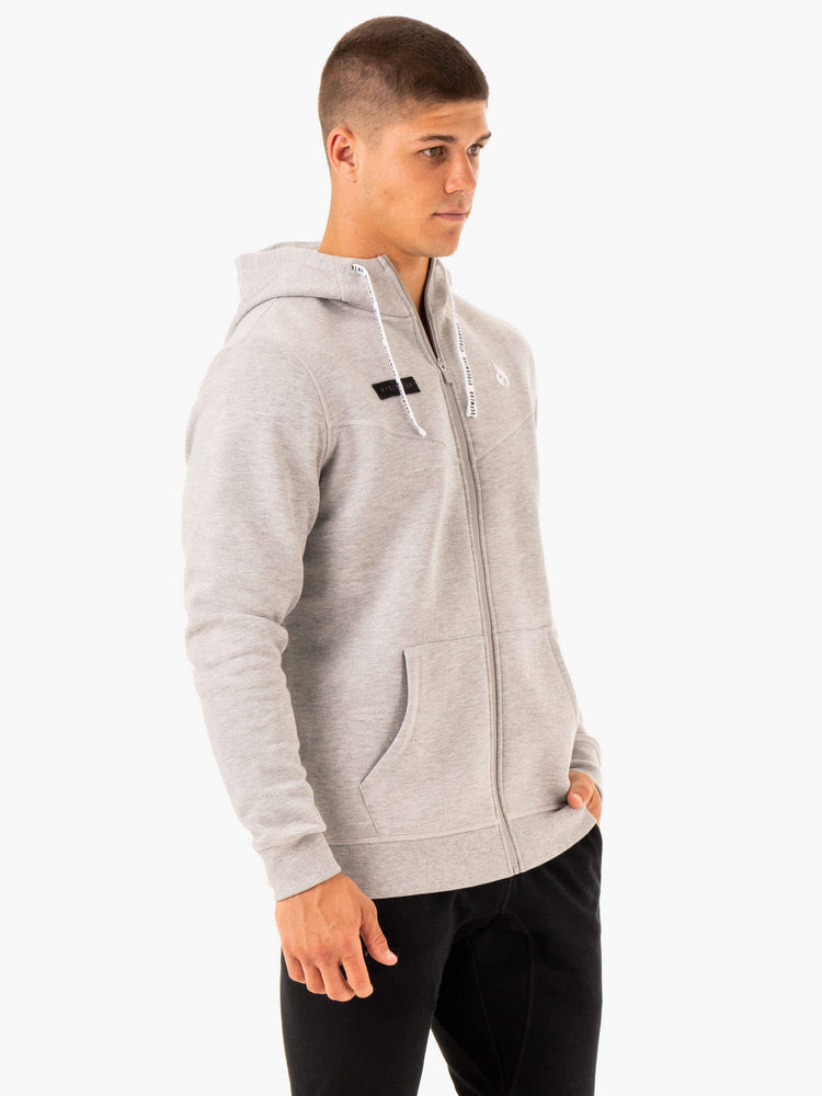 Sudadera Con Capucha Ryderwear Recharge Zip Up Hombre Grises | JNYIP5498