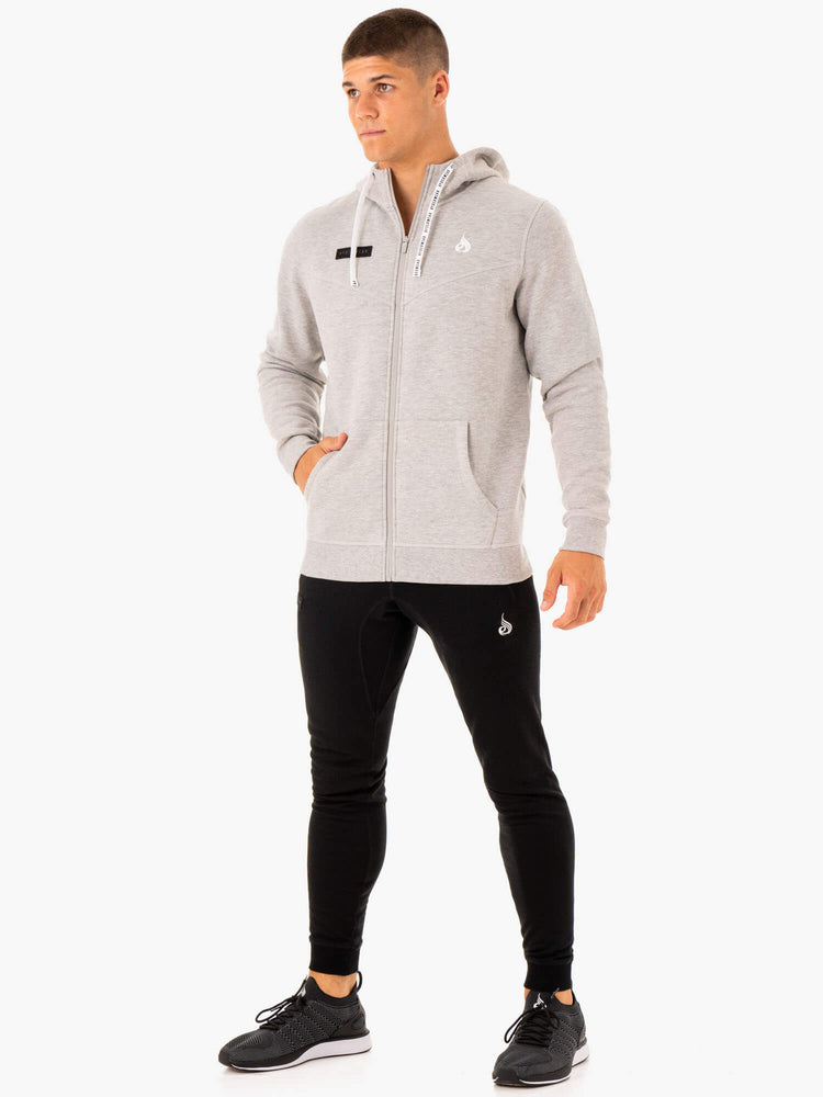 Sudadera Con Capucha Ryderwear Recharge Zip Up Hombre Grises | JNYIP5498