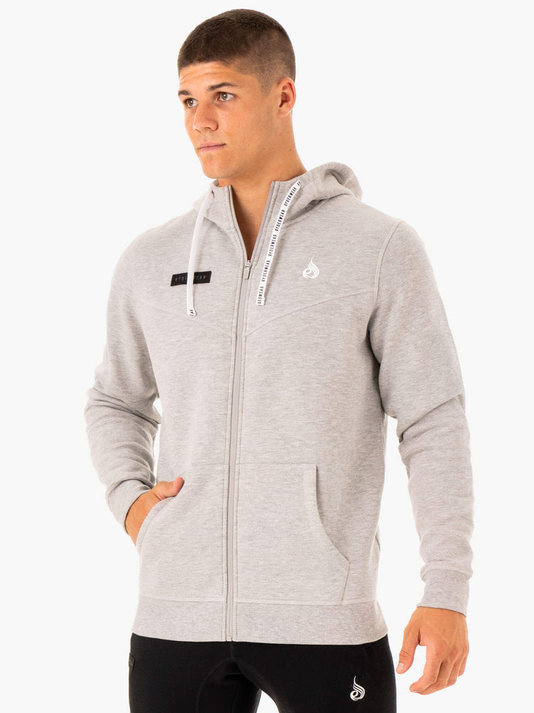 Sudadera Con Capucha Ryderwear Recharge Zip Up Hombre Grises | JNYIP5498