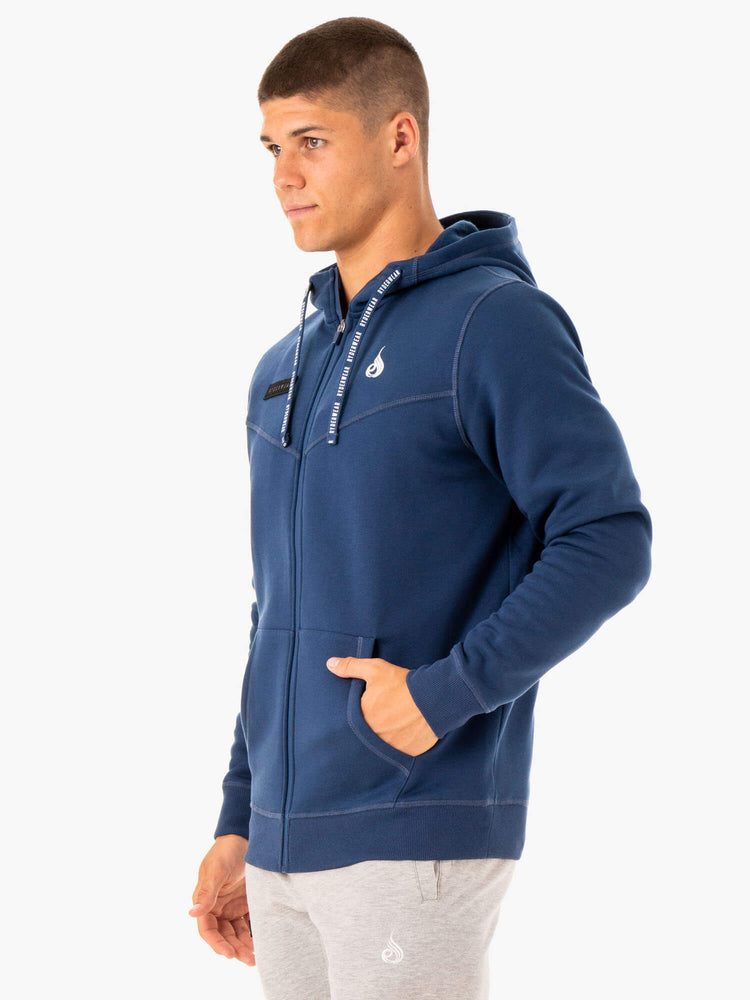 Sudadera Con Capucha Ryderwear Recharge Zip Up Hombre Azules | TDCUY7394
