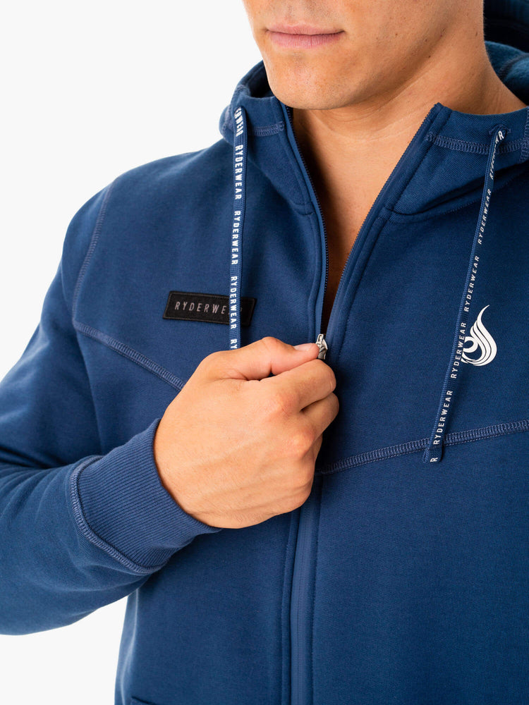 Sudadera Con Capucha Ryderwear Recharge Zip Up Hombre Azules | TDCUY7394