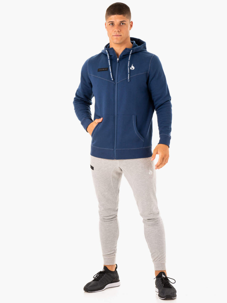 Sudadera Con Capucha Ryderwear Recharge Zip Up Hombre Azules | TDCUY7394