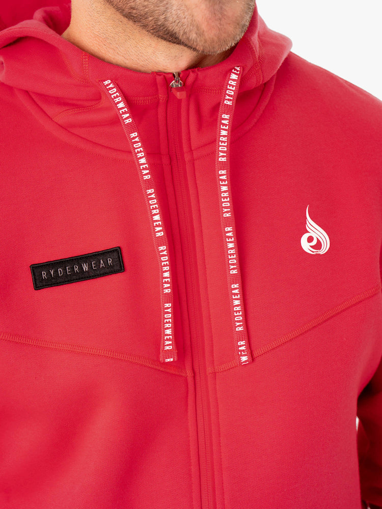 Sudadera Con Capucha Ryderwear Recharge Zip Up Hombre Rojos | TWFHO8570