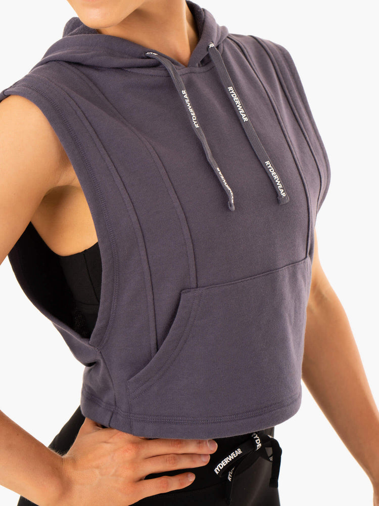 Sudadera Con Capucha Ryderwear Replay Sin Manga Mujer Grises | UBTGK4815