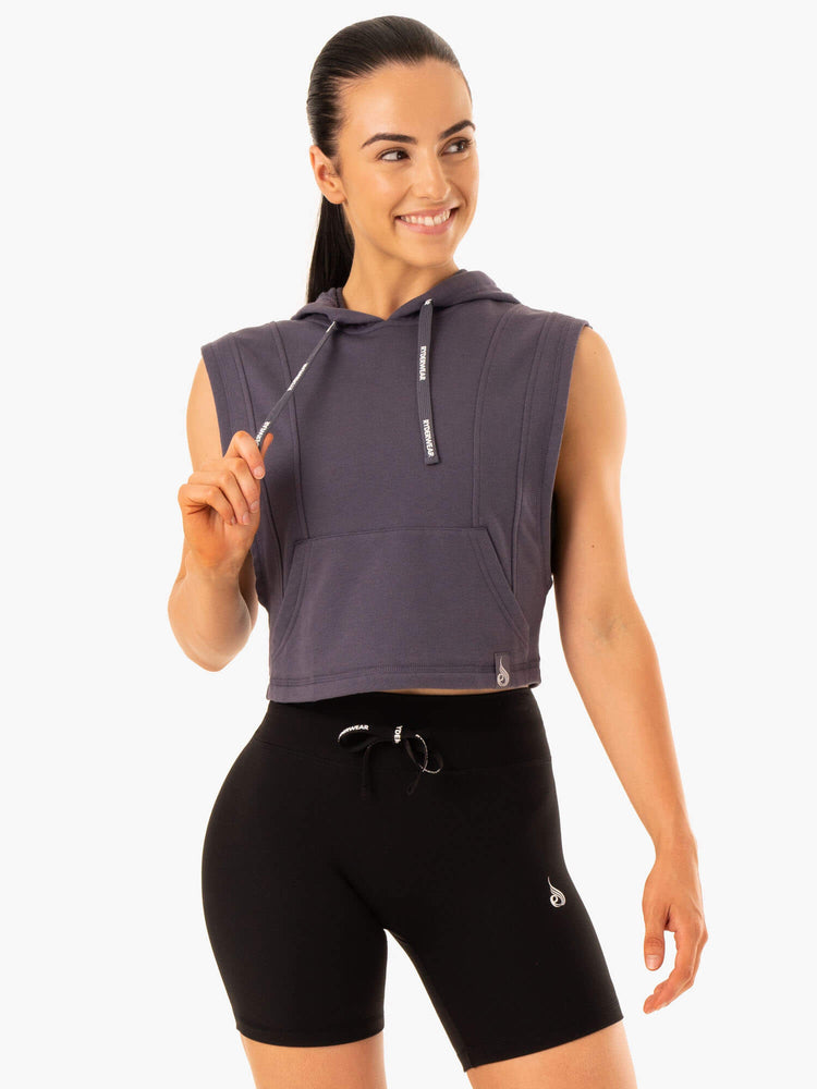 Sudadera Con Capucha Ryderwear Replay Sin Manga Mujer Grises | UBTGK4815