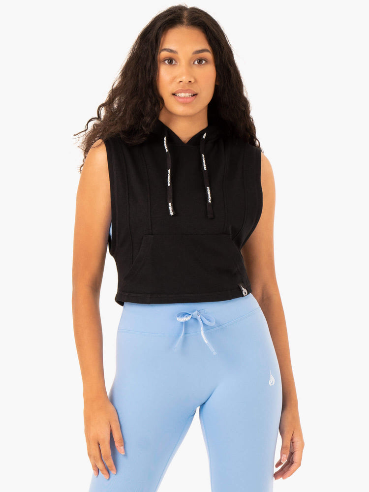 Sudadera Con Capucha Ryderwear Replay Sin Manga Mujer Negros | VKIFY8206