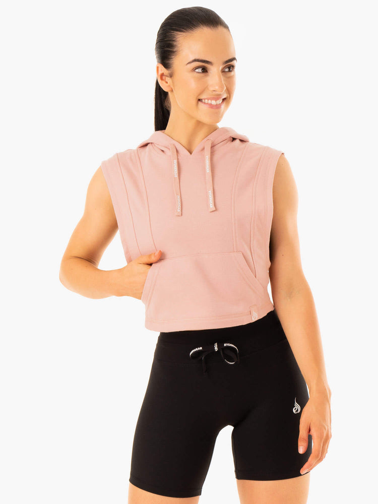Sudadera Con Capucha Ryderwear Replay Sin Manga Mujer Beige | YSKBU0312