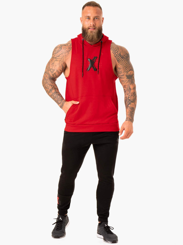 Sudadera Con Capucha Ryderwear Rwxkg Sin Manga Hombre Rojos | UIQNE4986