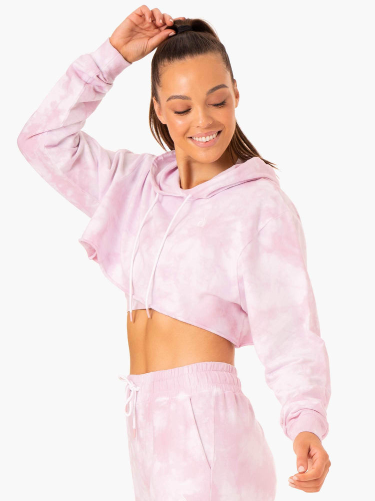 Sudadera Con Capucha Ryderwear Tie Dye Pullover Mujer Rosas | HMTVD3720