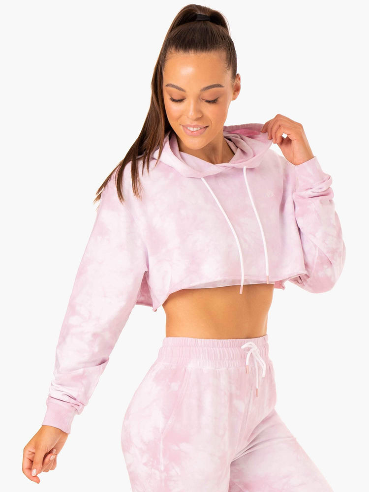 Sudadera Con Capucha Ryderwear Tie Dye Pullover Mujer Rosas | HMTVD3720
