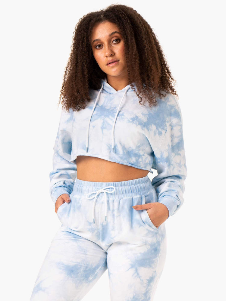Sudadera Con Capucha Ryderwear Tie Dye Pullover Mujer Azules | SUKEV1938