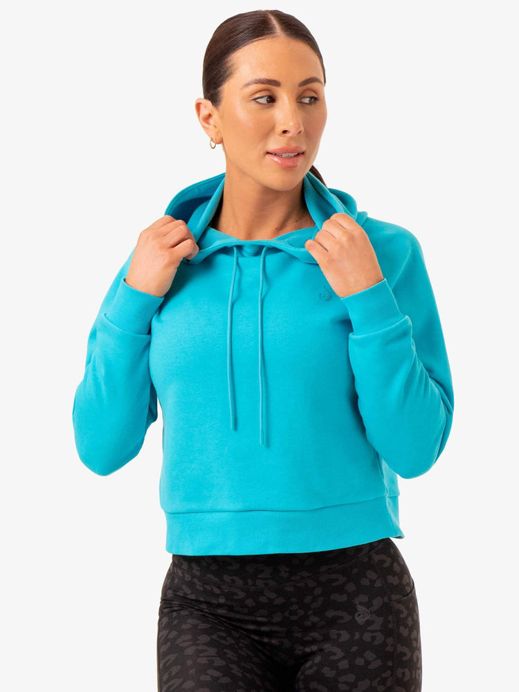 Sudadera Con Capucha Ryderwear Ultra Pullover Mujer Turquesa | WRFSA3486