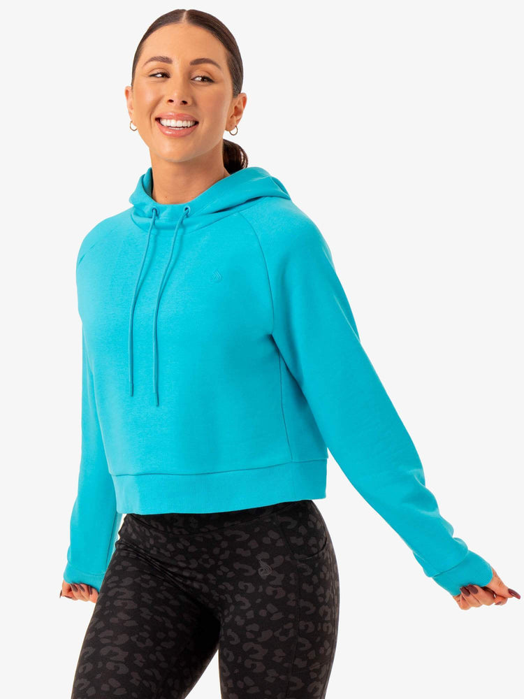 Sudadera Con Capucha Ryderwear Ultra Pullover Mujer Turquesa | WRFSA3486