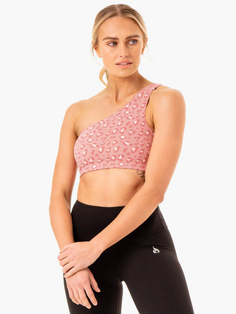 Sujetadores Deportivos Ryderwear Adapt One Shoulder Mujer Rosas | APCBF9872