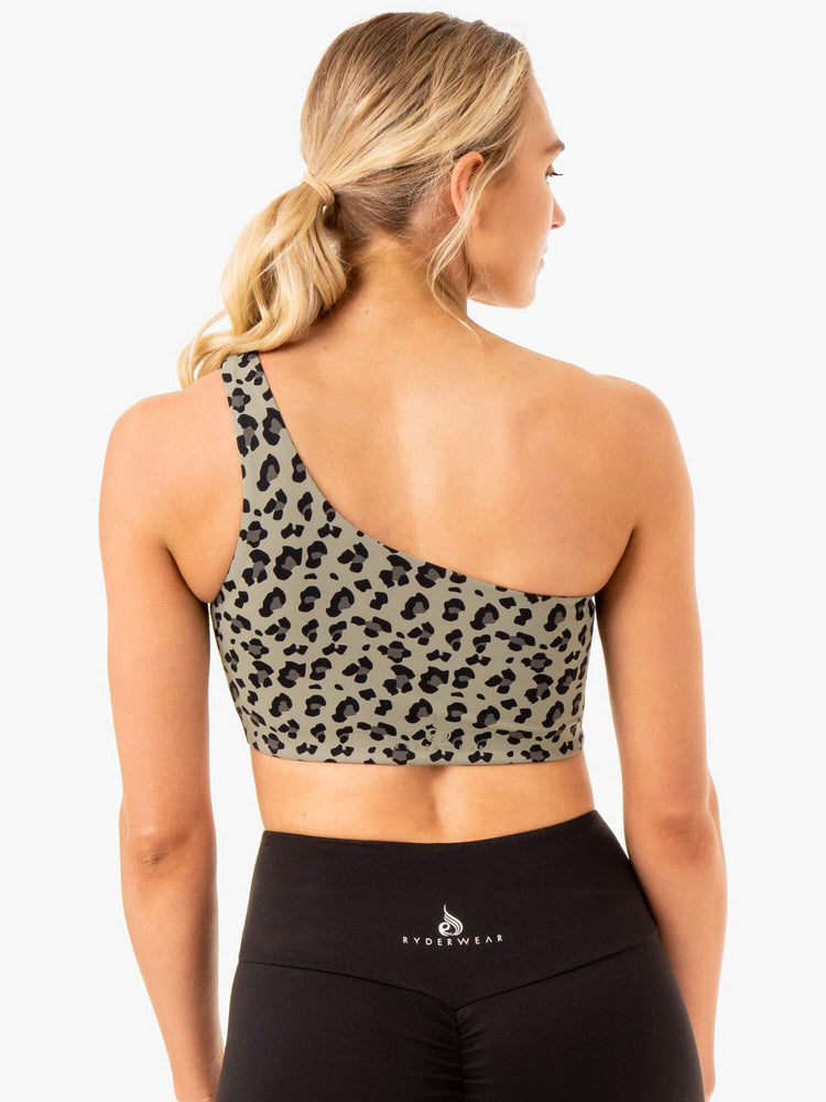 Sujetadores Deportivos Ryderwear Adapt One Shoulder Mujer Kaki | FEYHR7692