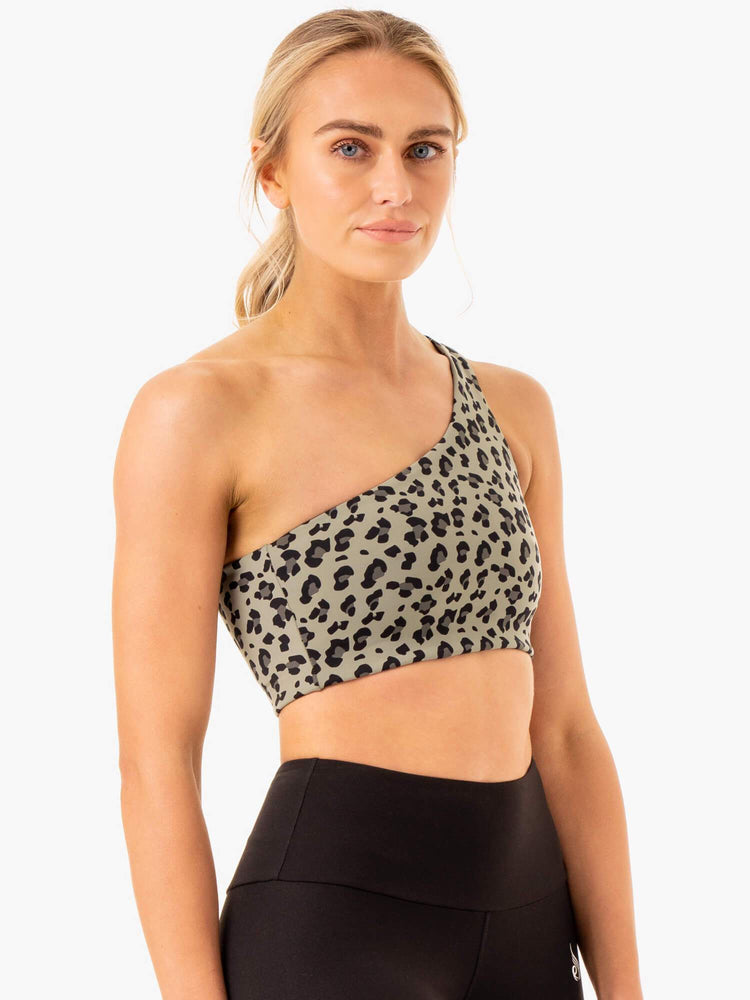 Sujetadores Deportivos Ryderwear Adapt One Shoulder Mujer Kaki | FEYHR7692