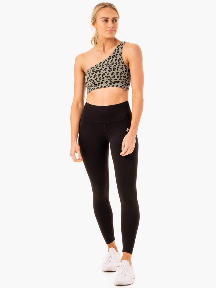 Sujetadores Deportivos Ryderwear Adapt One Shoulder Mujer Kaki | FEYHR7692