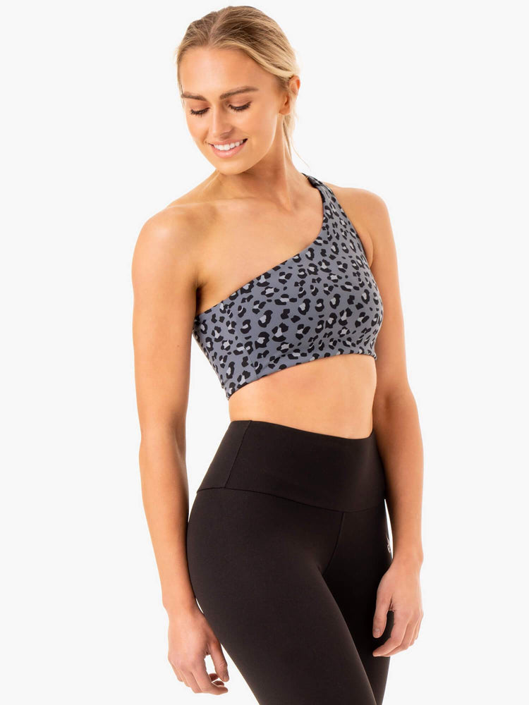 Sujetadores Deportivos Ryderwear Adapt One Shoulder Mujer Leopardo | IKTPG4509
