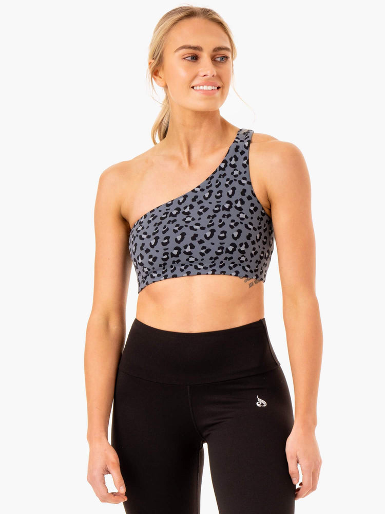 Sujetadores Deportivos Ryderwear Adapt One Shoulder Mujer Leopardo | IKTPG4509