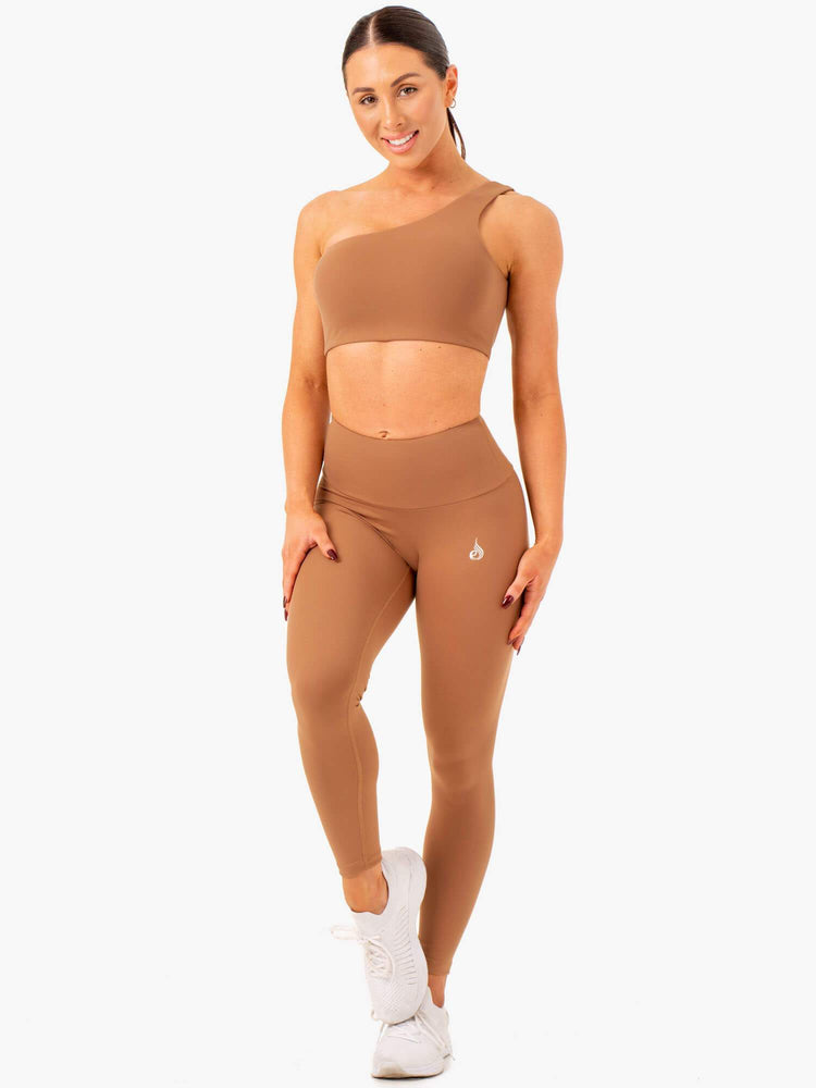 Sujetadores Deportivos Ryderwear Adapt One Shoulder Mujer Beige | PBIDQ1083