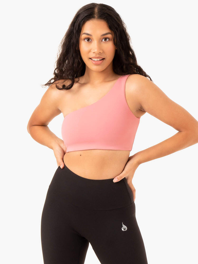 Sujetadores Deportivos Ryderwear Adapt One Shoulder Mujer Rosas | VHUKB8752