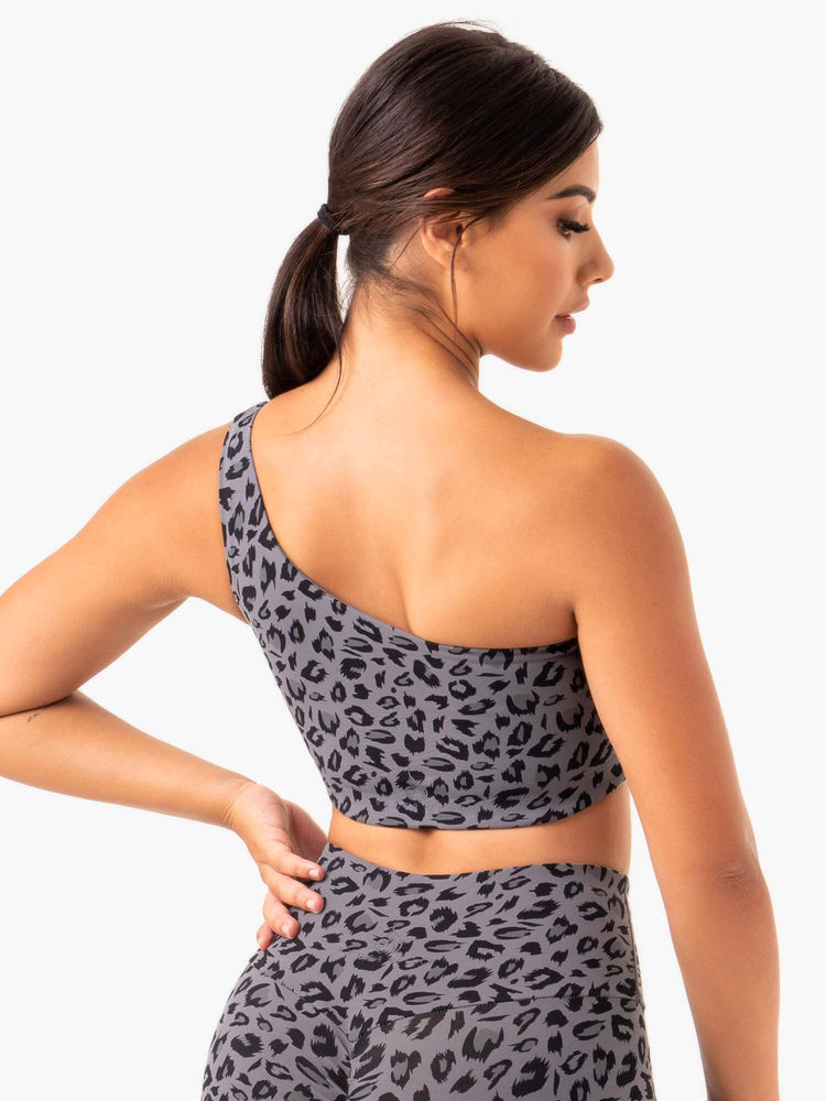 Sujetadores Deportivos Ryderwear Adapt One Shoulder Mujer Grises | WHRGZ2715