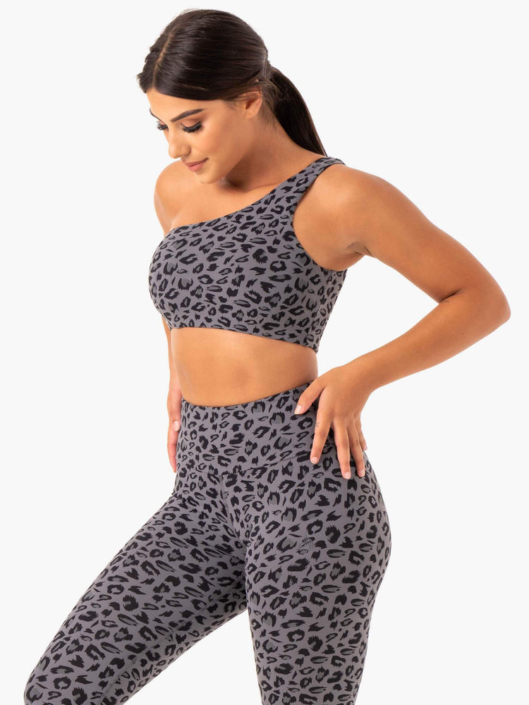 Sujetadores Deportivos Ryderwear Adapt One Shoulder Mujer Grises | WHRGZ2715