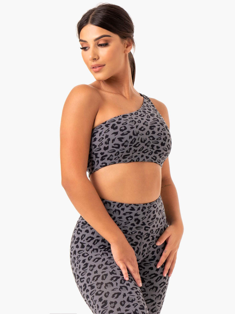 Sujetadores Deportivos Ryderwear Adapt One Shoulder Mujer Grises | WHRGZ2715