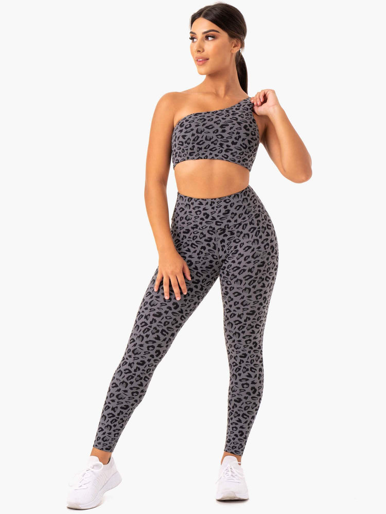 Sujetadores Deportivos Ryderwear Adapt One Shoulder Mujer Grises | WHRGZ2715