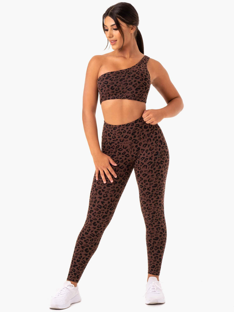 Sujetadores Deportivos Ryderwear Adapt One Shoulder Mujer Chocolate | XUOEY0186