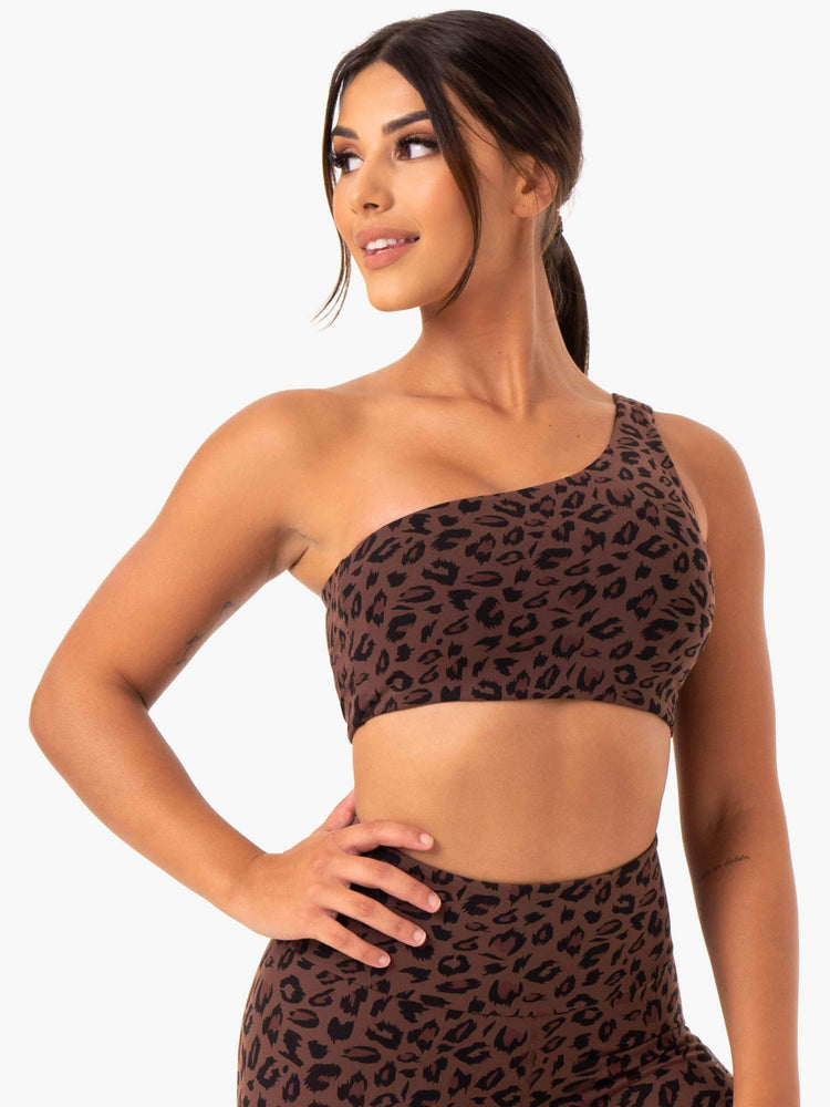 Sujetadores Deportivos Ryderwear Adapt One Shoulder Mujer Chocolate | XUOEY0186