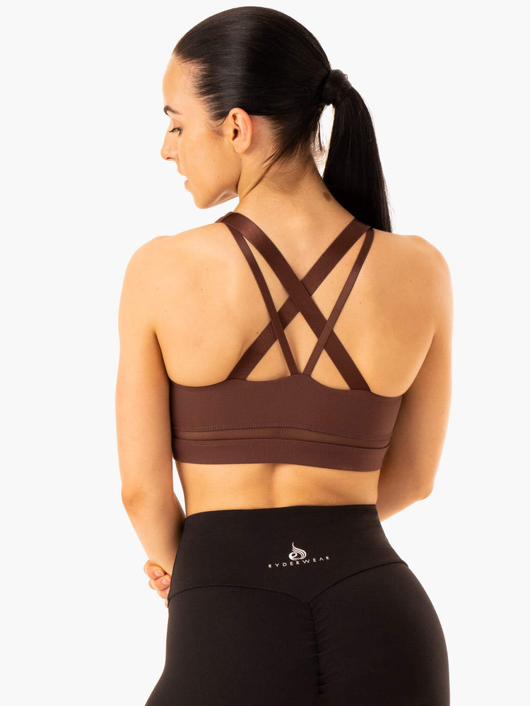Sujetadores Deportivos Ryderwear Amazon Mesh Mujer Chocolate | JHPIV6104